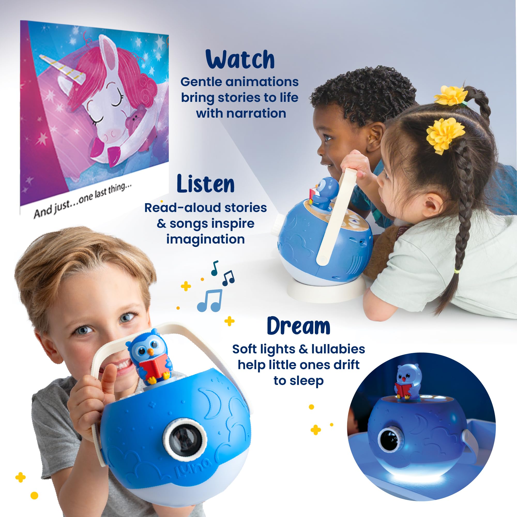 Luna Storytime Unicorn Figurine Cartridge – 5 Stories & 5 Songs, Over 30 Minutes of Audio, Screen-Free Bedtime Fun for Ages 3+