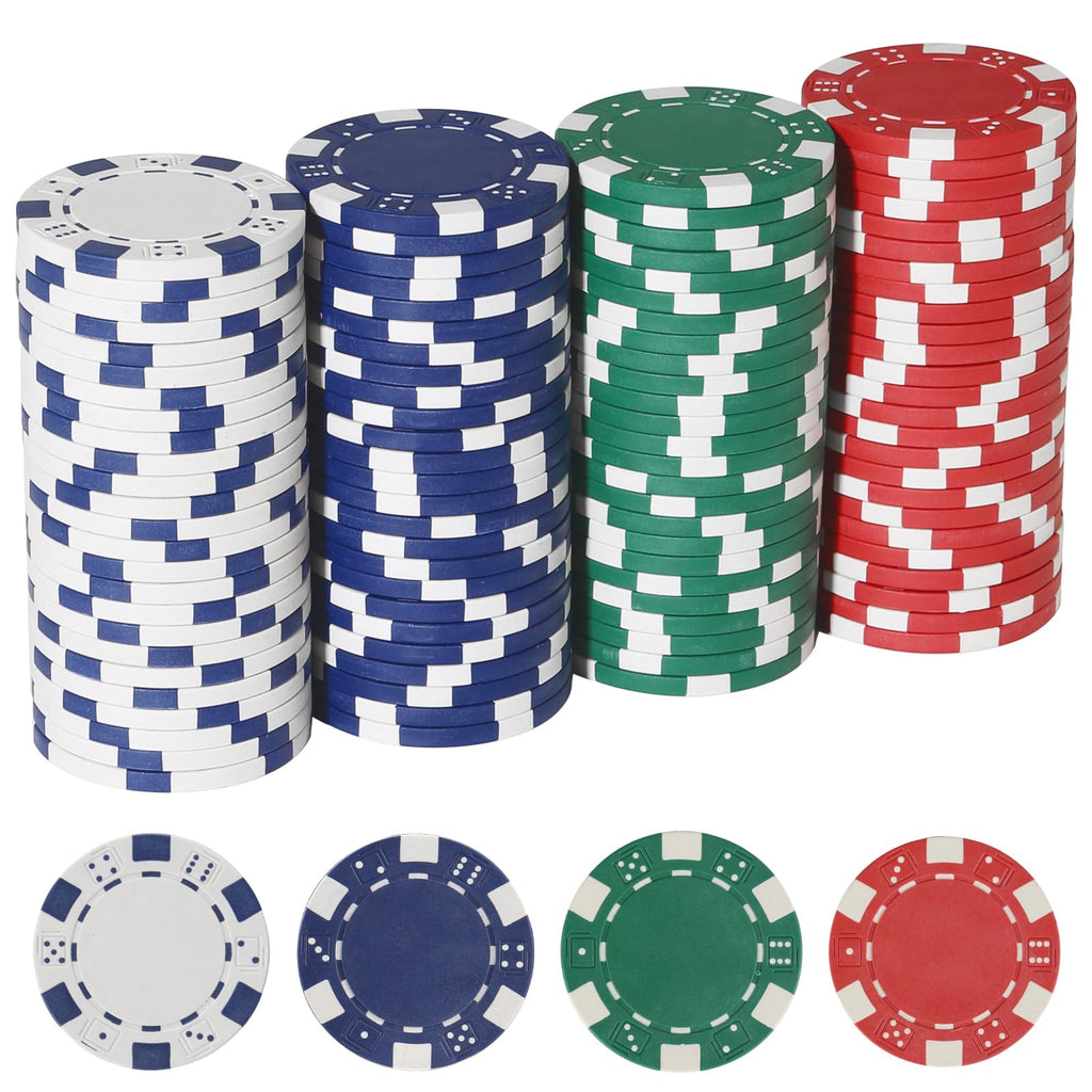 LUOBAO 11.5g Casino Poker Chips Set - 100pc for Texas Hold'em, Blackjack, Gambling