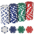 LUOBAO 11.5g Casino Poker Chips Set - 100pc for Texas Hold'em, Blackjack, Gambling