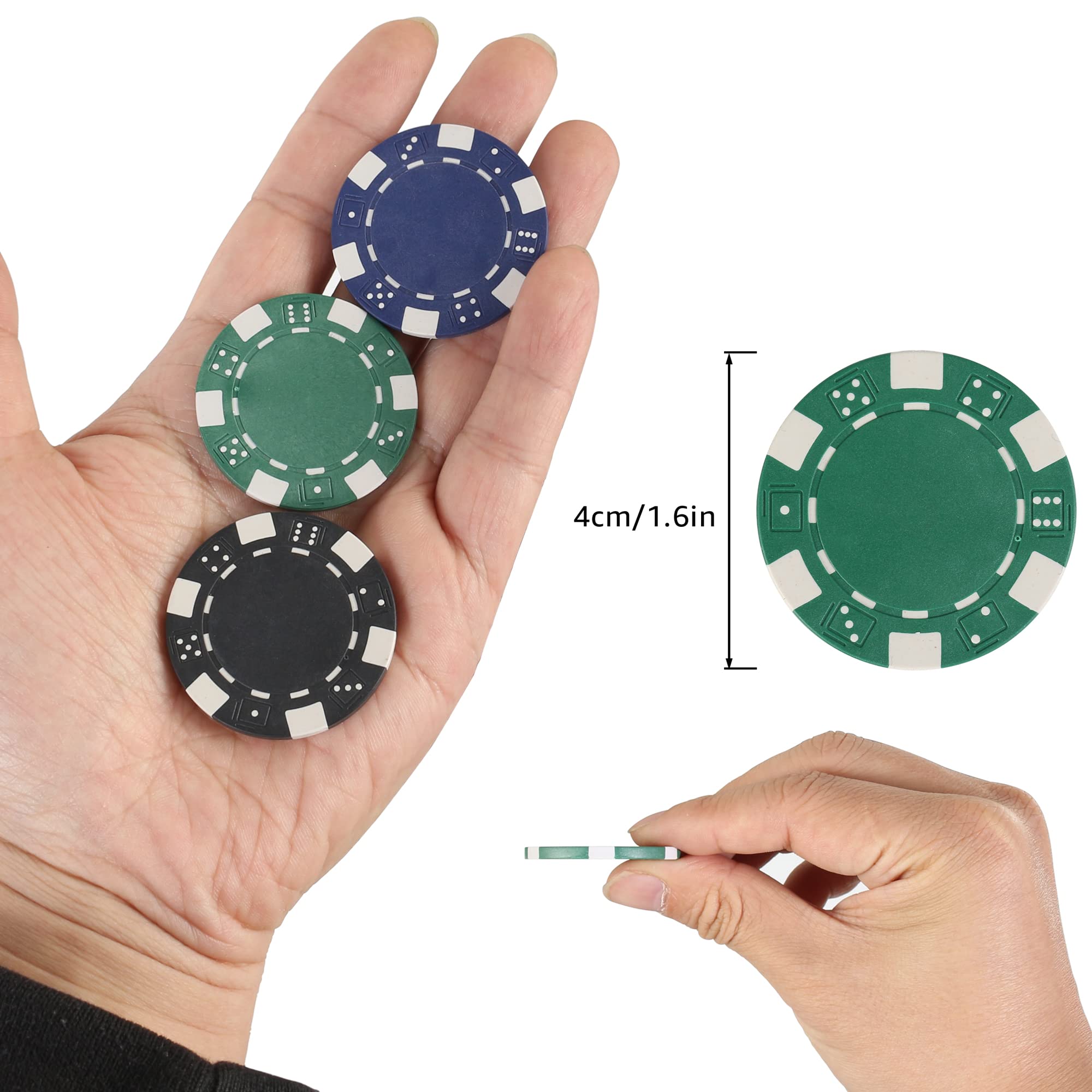 LUOBAO 11.5g Casino Poker Chips Set - 100pc for Texas Hold'em, Blackjack, Gambling