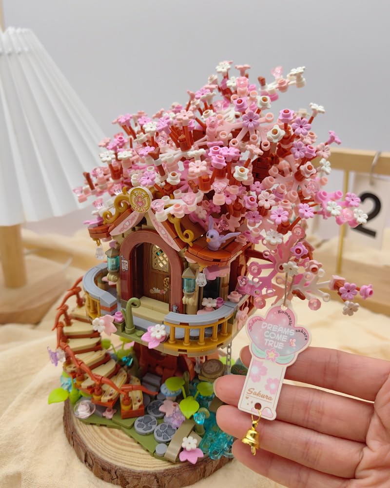 LUOGFYNI Mini Bricks Cherry Blossom Tree House Building Set – 1149 Pieces, Sakura Fairy House for Adults & Kids Age 12+