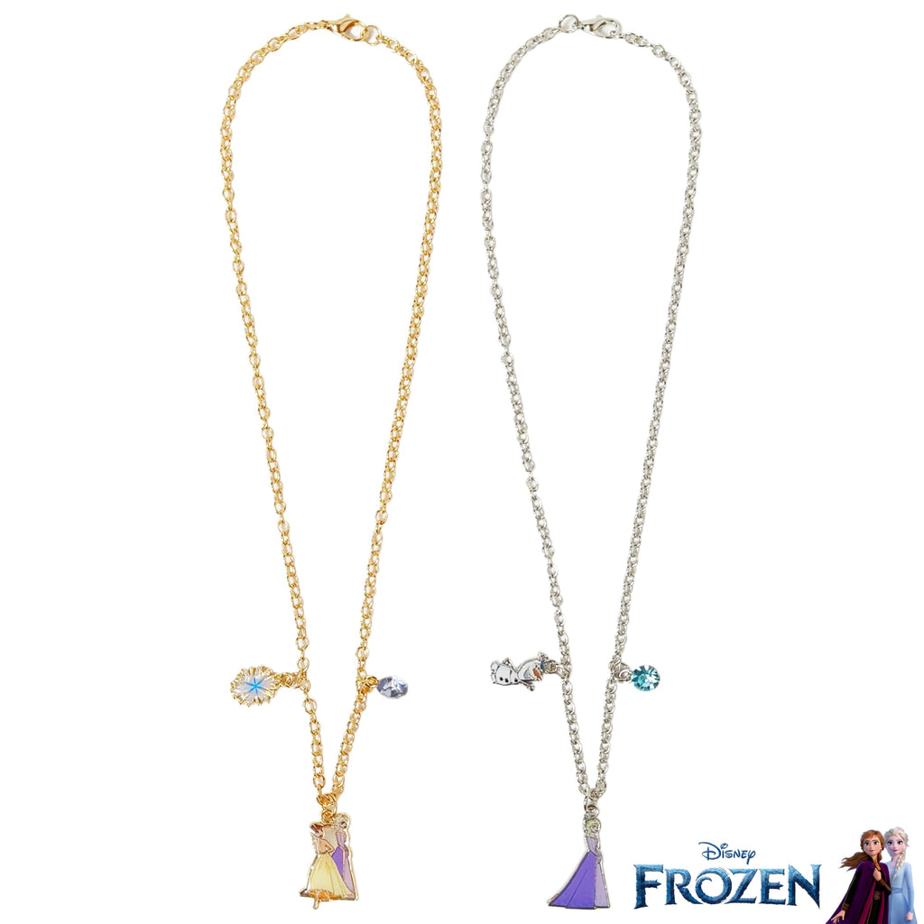 LUV HER Disney BFF Necklace Set – Frozen Anna & Elsa Friendship Gifts for Girls Ages 3+