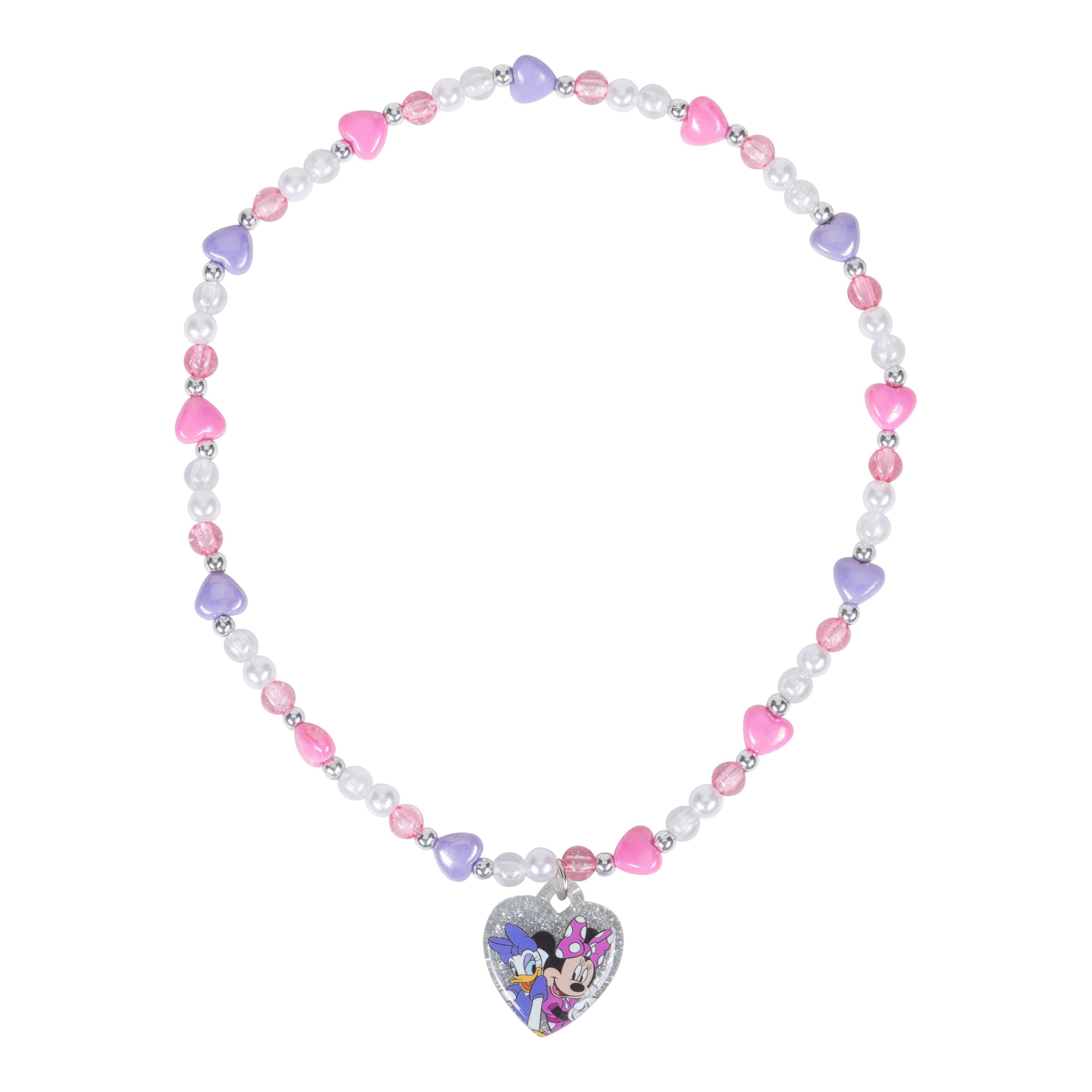 LUV HER Disney Minnie Girls Jewelry Set – Dress-Up Toy with Bead Necklace, Bracelet, and Ring