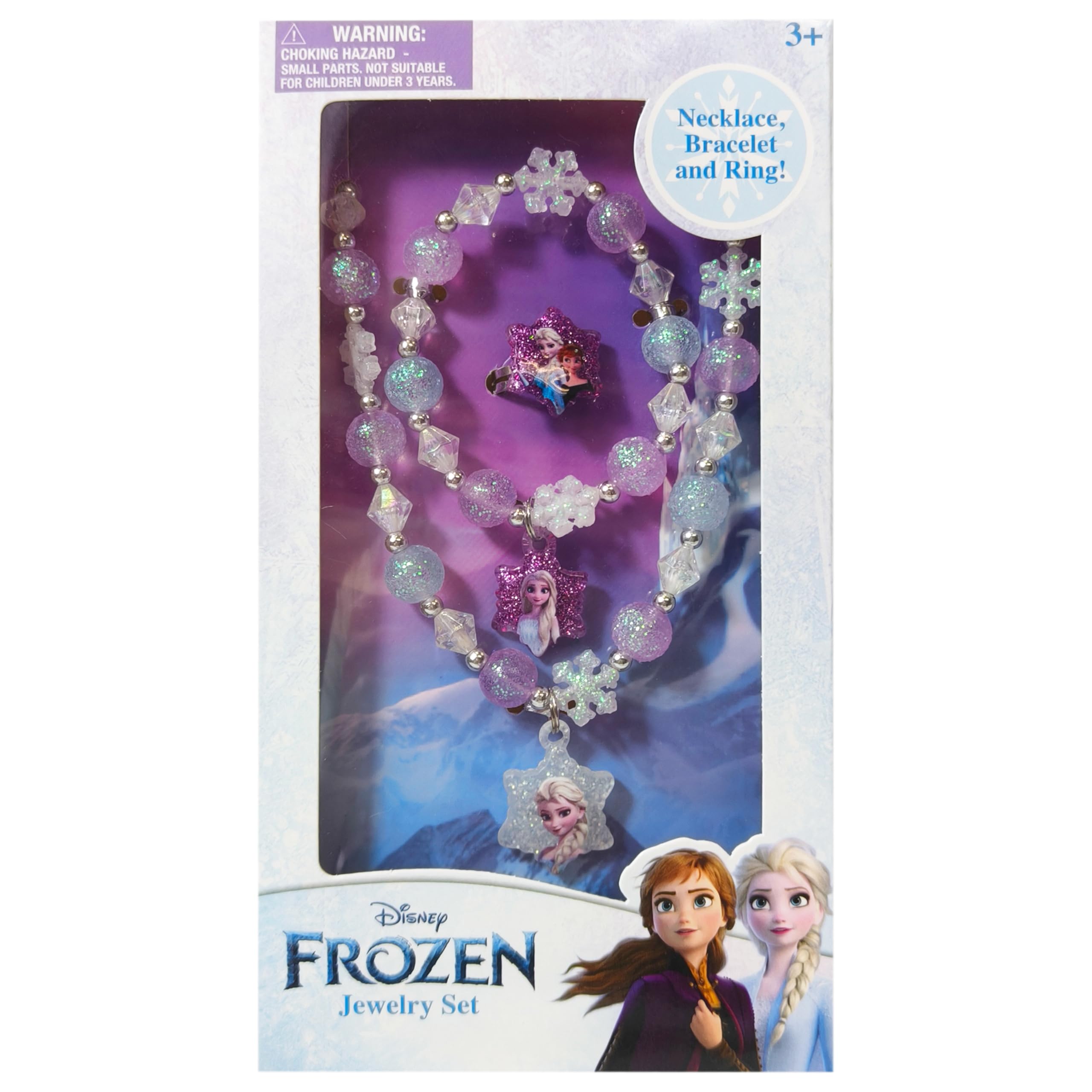 LUV HER Frozen Girls Jewelry Set – Bead Necklaces, Bracelets & Rings Dress-Up Toy (Ages 3+)