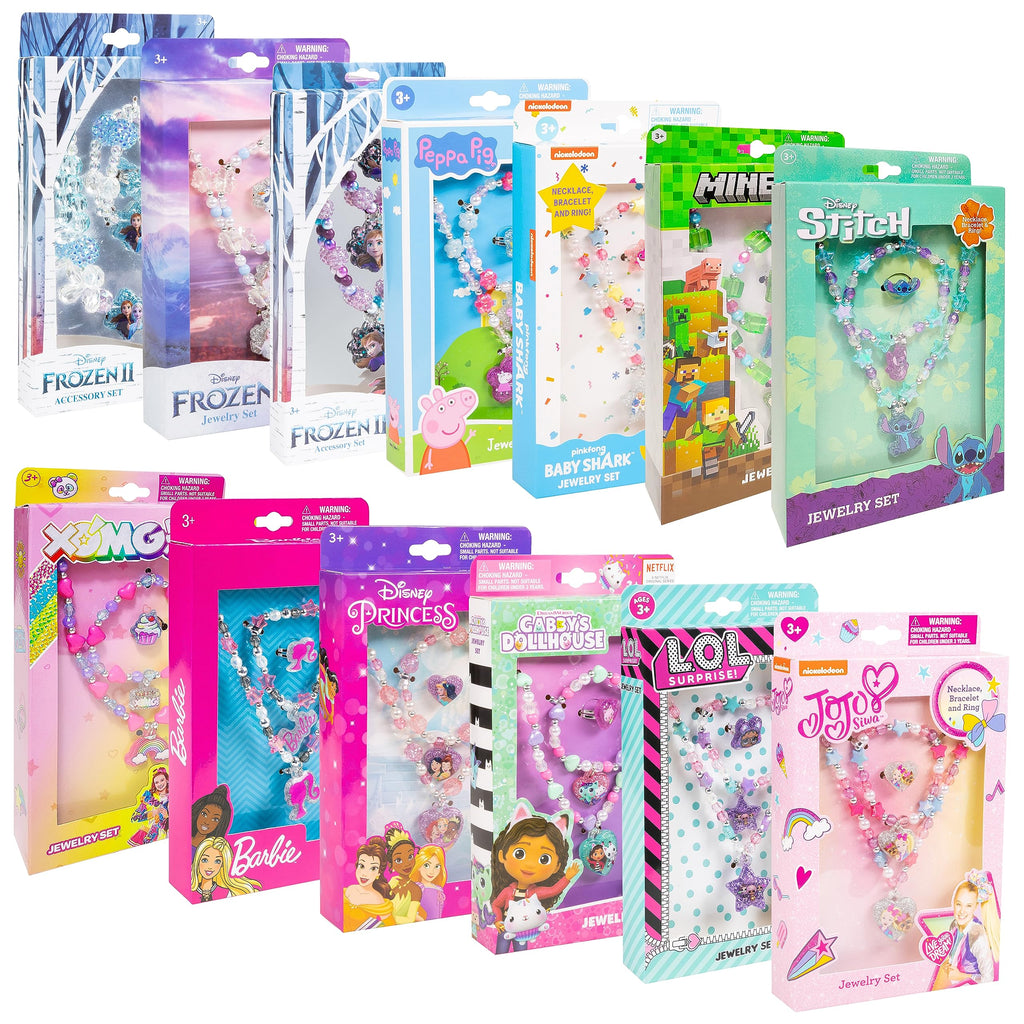 LUV HER Girls Jewelry Set – 3 Piece Princess Necklace, Bracelets & Ring for Toddlers Ages 3+