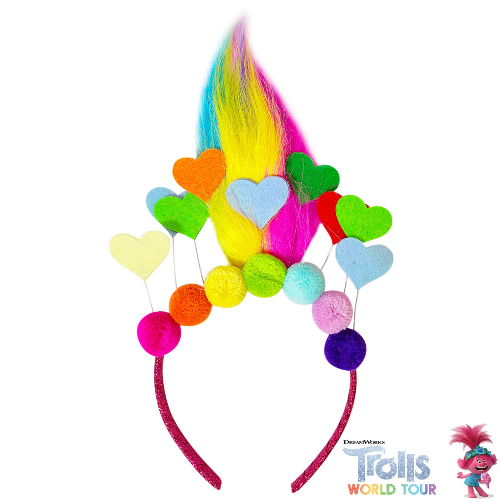 LUV HER Kids' Trolls World Tour Headband with Wig - Non-Toxic Costume Accessory for Girls