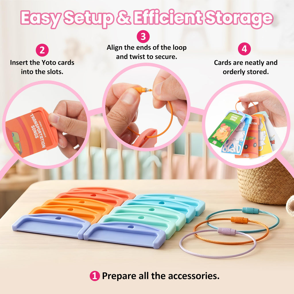 LUVCOSY 10-Pack Yoto Card Holders with 3 Rings – Reusable Storage for Kids' Cards
