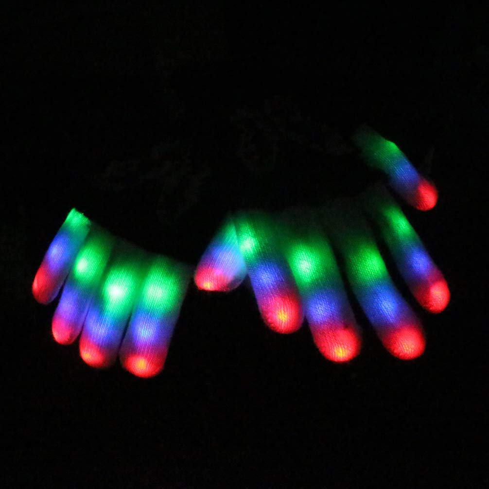 Luwint LED Light Up Gloves – Flashing Sensory Toys with 6 Modes, 3 Colors, for Kids, Teens & Adults