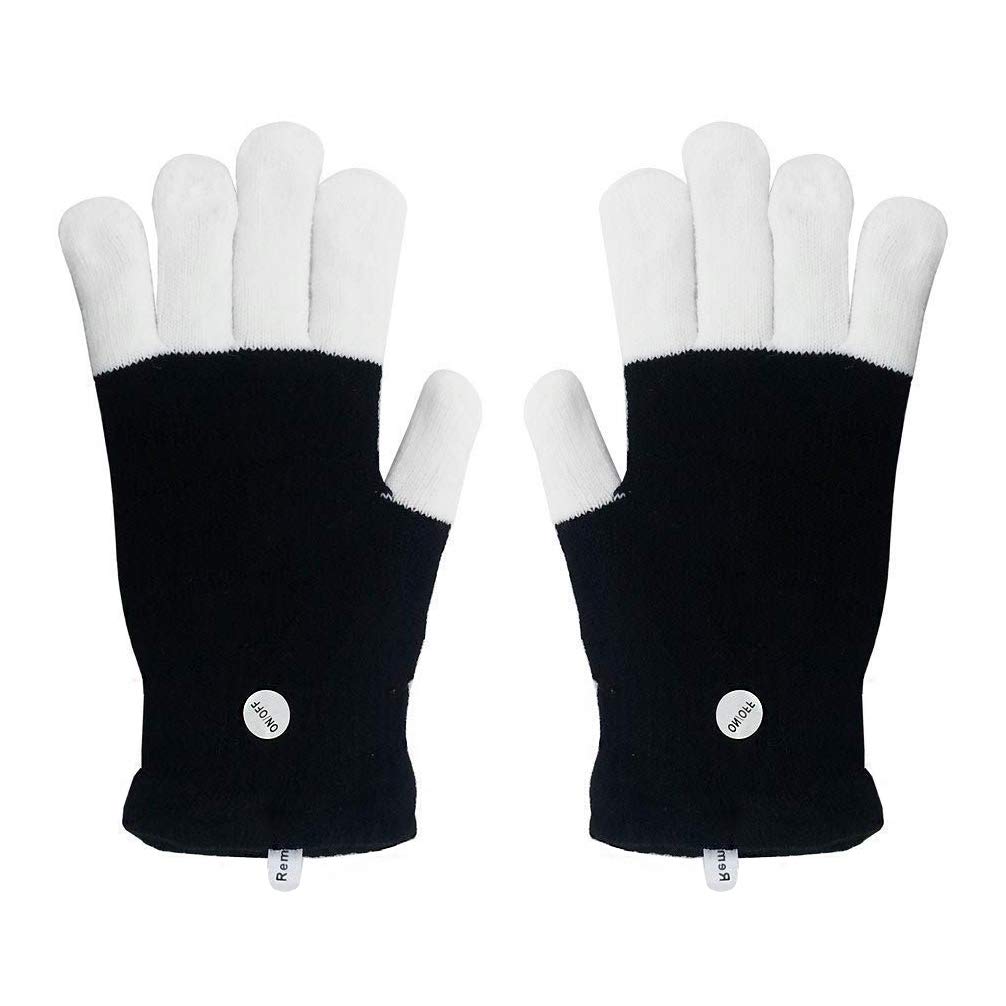Luwint LED Light Up Gloves for Kids - Glow in the Dark Finger Lights with 6 Modes, 3 Sizes
