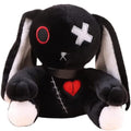 LVQING Black Plush Bunny Toy - 9.8 Inch Scary Rabbit Stuffed Animal for Halloween, Easter, Christmas Gift