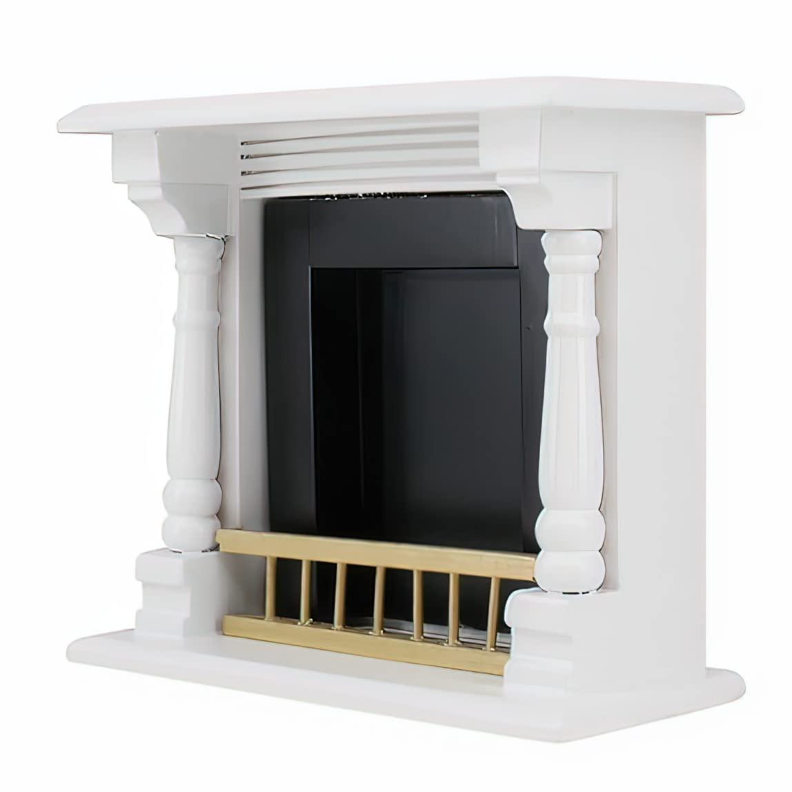 Lynkaye 1:12 Scale Wooden Neoclassical Fireplace for Dollhouse Living Room Decor