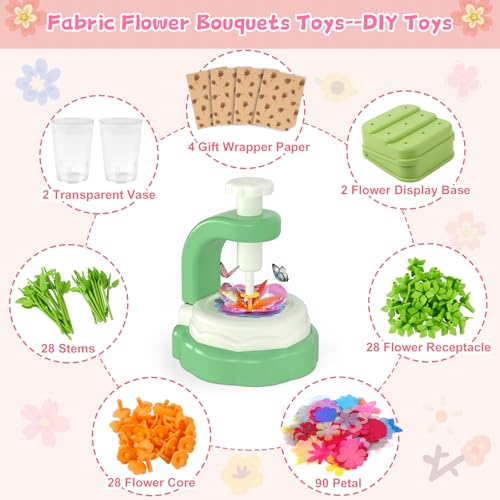 M SANMERSEN DIY Flower Bouquet Craft Kit for Kids Ages 4-12 – Creative Arts & Crafts Set