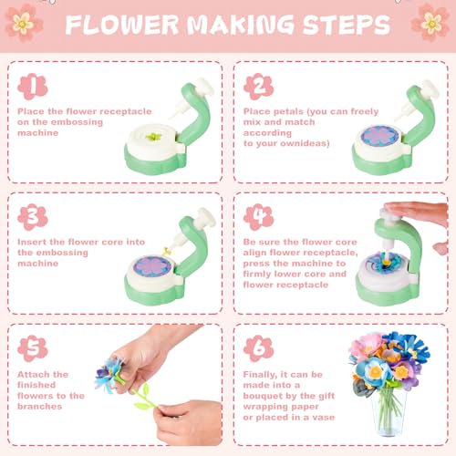 M SANMERSEN DIY Flower Bouquet Craft Kit for Kids Ages 4-12 – Creative Arts & Crafts Set