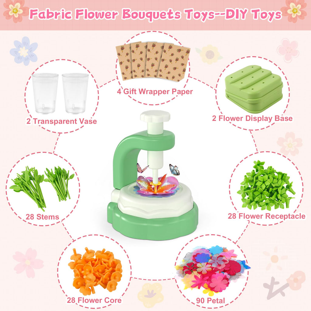 M SANMERSEN DIY Flower Bouquet Craft Kit for Kids Ages 4-12 – Creative Arts & Crafts Set