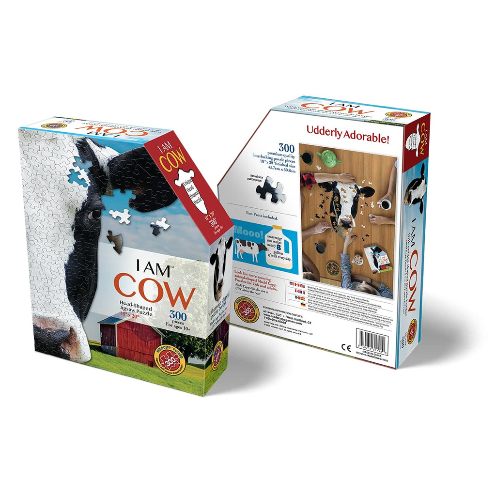Madd Capp I AM Cow 300-Piece Animal Shaped Jigsaw Puzzle – 18x20 Inches