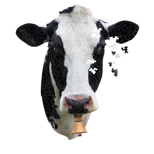 Madd Capp I AM Cow 300-Piece Animal Shaped Jigsaw Puzzle – 18x20 Inches