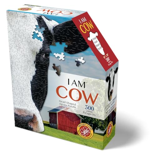 Madd Capp I AM Cow 300-Piece Animal Shaped Jigsaw Puzzle – 18x20 Inches