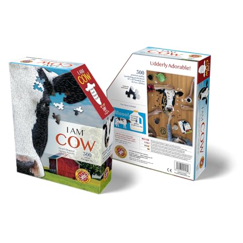 Madd Capp I AM Cow 300-Piece Animal Shaped Jigsaw Puzzle – 18x20 Inches
