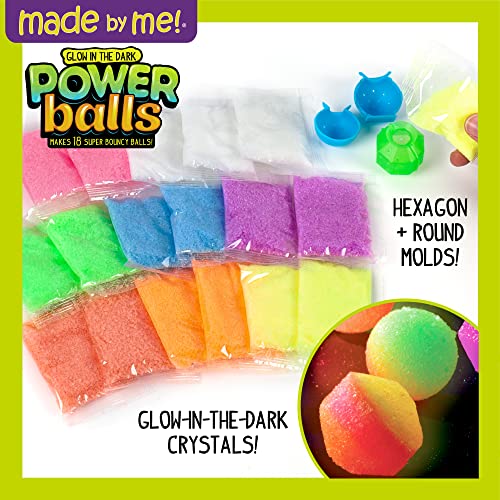 Made By Me Glow-in-the-Dark Power Balls Kit – Make 18 Bouncy Crystal Balls with Molds & Instructions