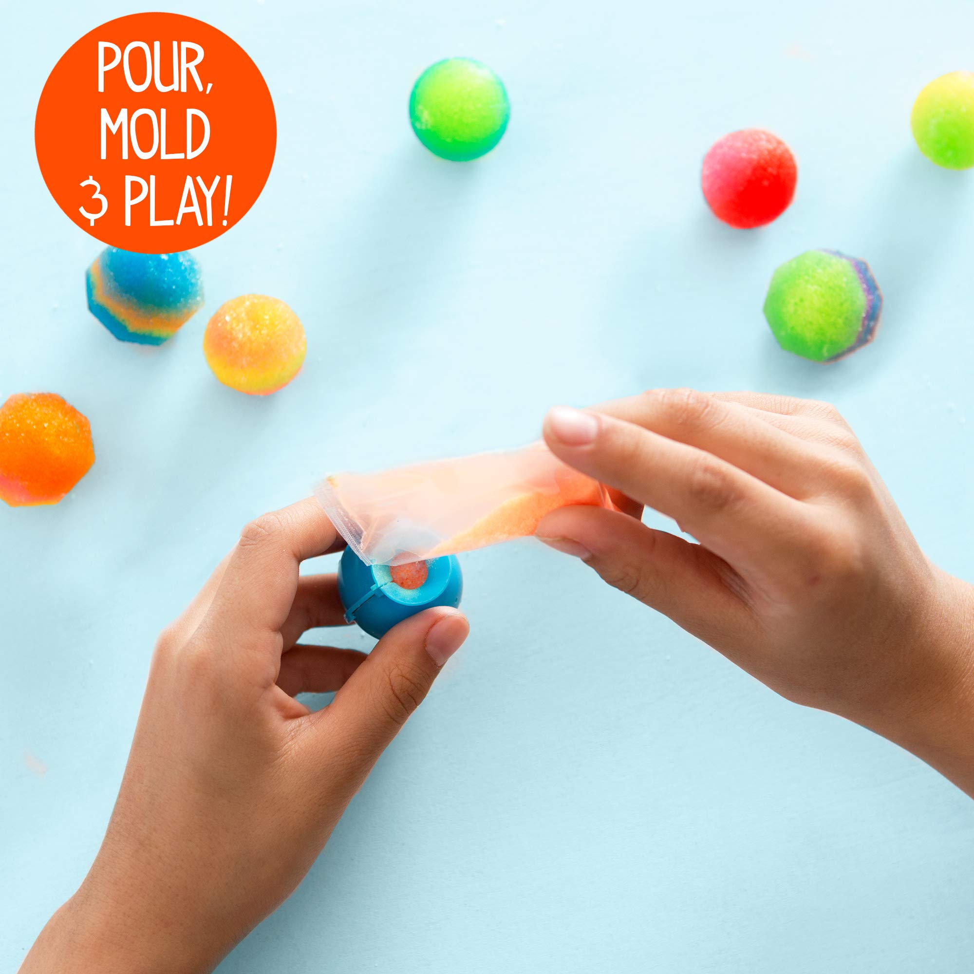 Made By Me Glow-in-the-Dark Power Balls Kit – Make 18 Bouncy Crystal Balls with Molds & Instructions