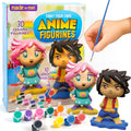 Made By Me Paint Your Own Anime Figurines Kit – 2 Ceramic Characters & 10 Acrylic Paints