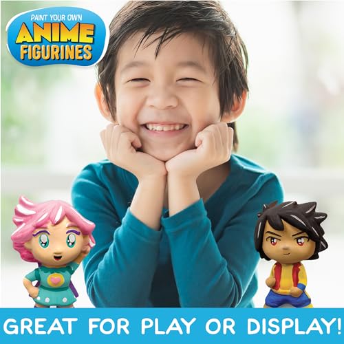 Made By Me Paint Your Own Anime Figurines Kit – 2 Ceramic Characters & 10 Acrylic Paints