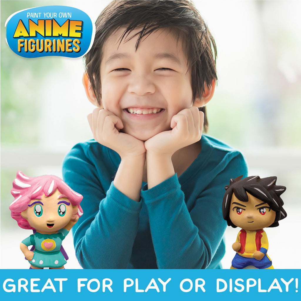 Made By Me Paint Your Own Anime Figurines Kit – 2 Ceramic Characters & 10 Acrylic Paints