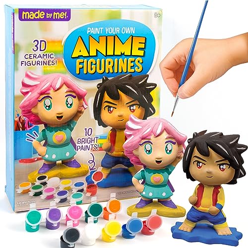 Made By Me Paint Your Own Anime Figurines Kit – 2 Ceramic Characters & 10 Acrylic Paints
