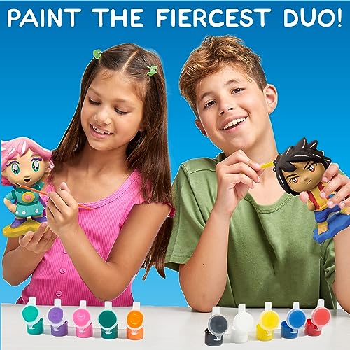 Made By Me Paint Your Own Anime Figurines Kit – 2 Ceramic Characters & 10 Acrylic Paints