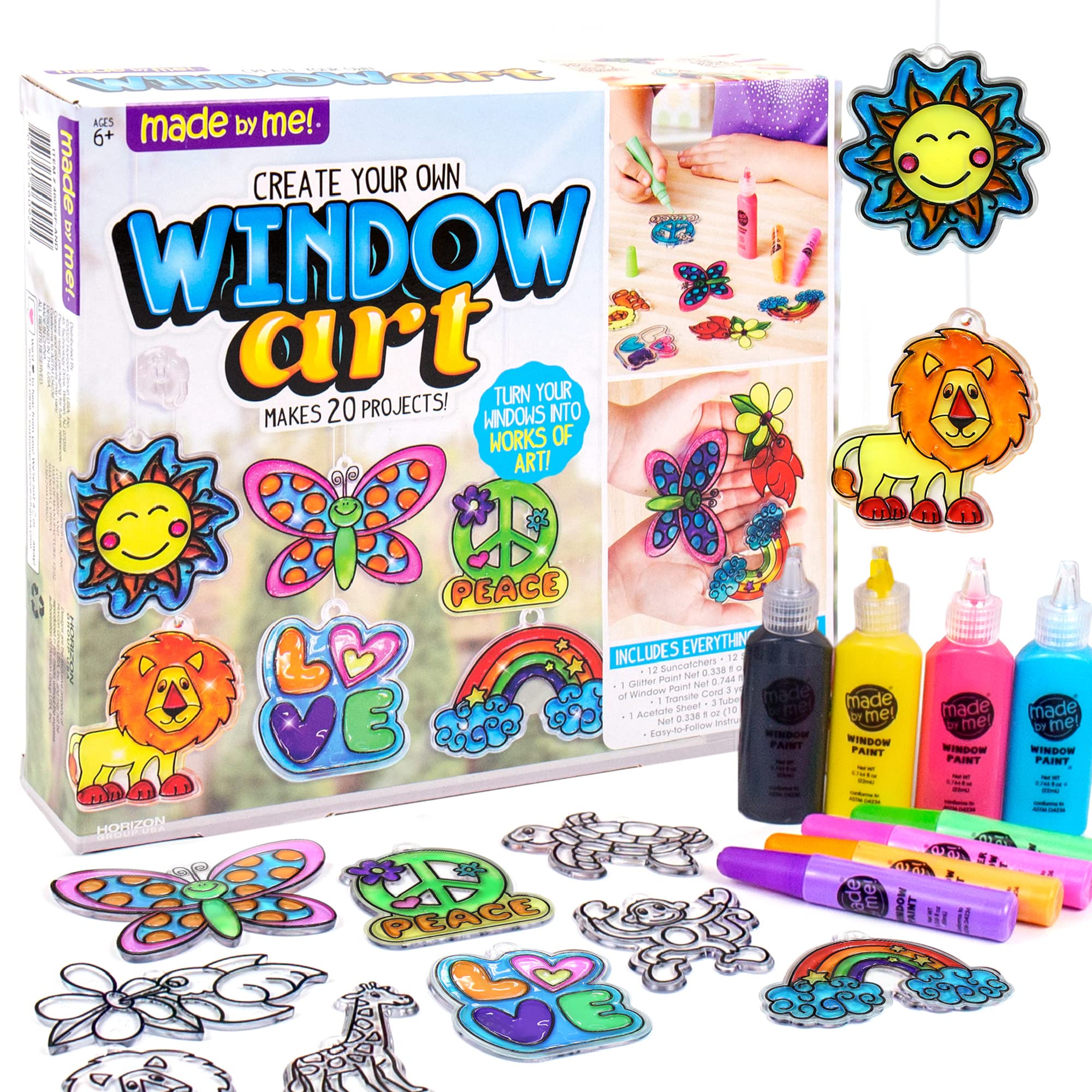 Made By Me Window Art Kit – Paint 12 Suncatchers & Make Custom Clings