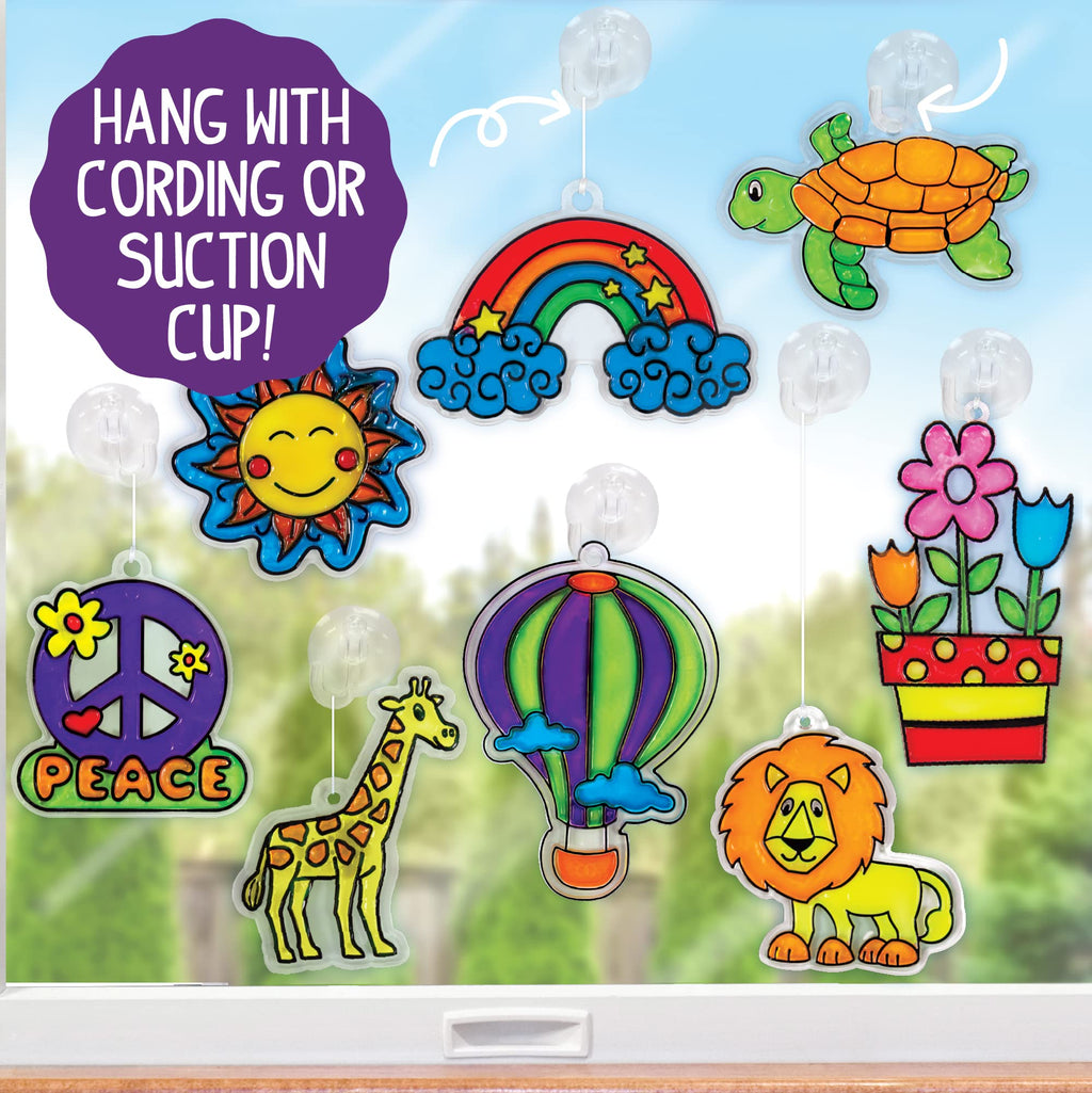 Made By Me Window Art Kit – Paint 12 Suncatchers & Make Custom Clings