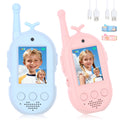 mafiti Kids Video Walkie Talkies 2 Pack - Rechargeable with Voice Changer & Sticker Effects, 1000ft Range, Blue+Pink, Gifts for Boys Girls Ages 3-12