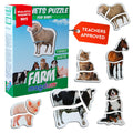 magdum Magnetic Farm Puzzle for Toddlers – 6 Large Animal Puzzles (18 Pieces) for Fridge or Travel