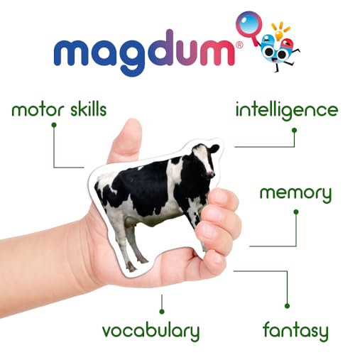 magdum Magnetic Farm Puzzle for Toddlers – 6 Large Animal Puzzles (18 Pieces) for Fridge or Travel