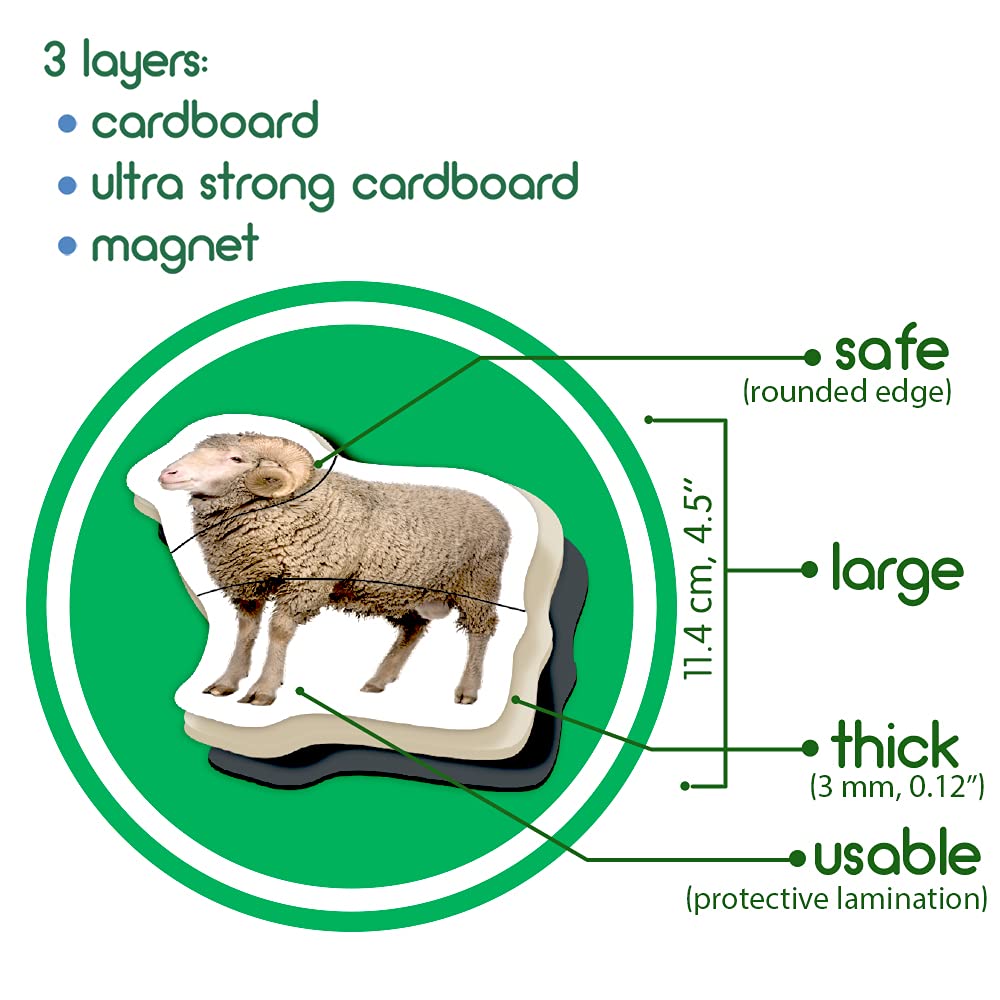 magdum Magnetic Farm Puzzle for Toddlers – 6 Large Animal Puzzles (18 Pieces) for Fridge or Travel
