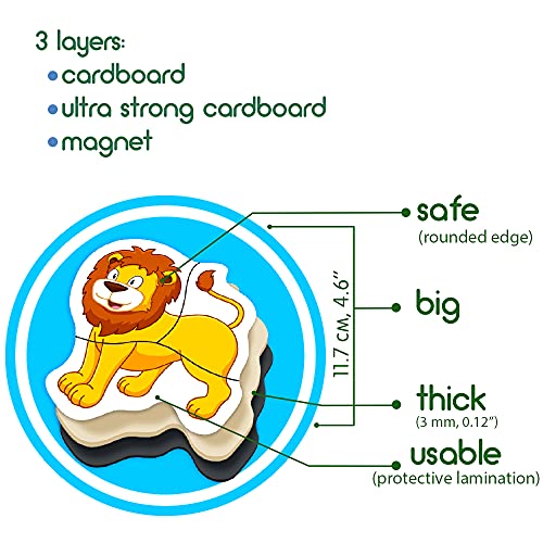Magdum Magnetic Puzzles for Toddlers – 18 Large Fridge Magnet Pieces in 6 Animal Designs, Travel-Friendly Educational Toy for Kids Ages 3+