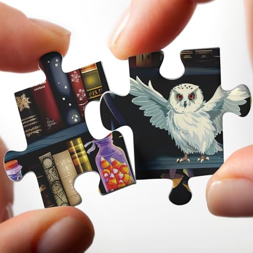 Magic Book Library 1000-Piece Halloween Puzzle – Spooky Bookshelf Jigsaw for Adults