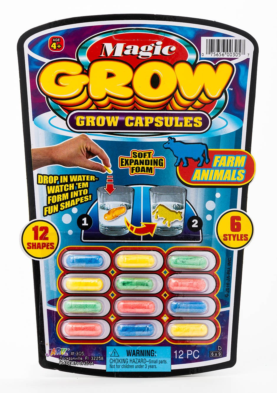 Magic Grow Capsules (72 Count) – Water Expanding Sea Creatures, Dinosaurs, Farm Animals by JA-RU