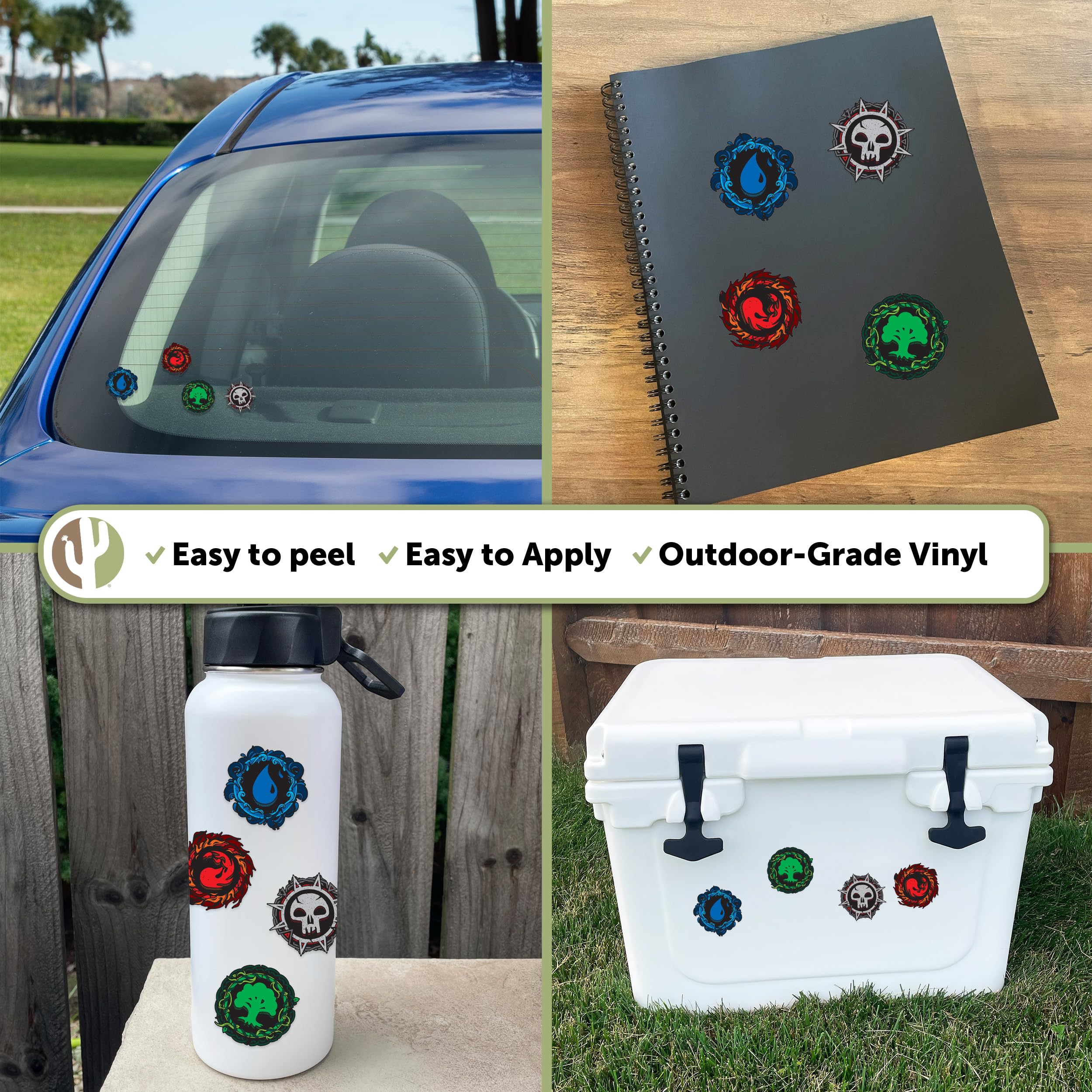 Magic: The Gathering Deck Classic Mana Combo Pack Stickers - 2 Waterproof Vinyl Decals for Laptop, Water Bottle, Car - Officially Licensed