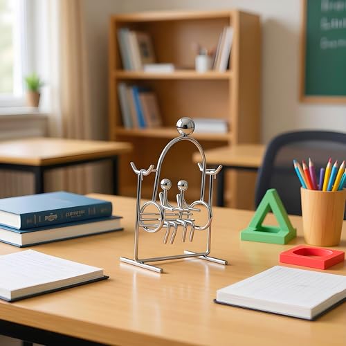 MagicTech Steel Balance Toy Kinetic Art Desk Decor - Stainless Steel Pendulum Physics Toy, Stress Relief