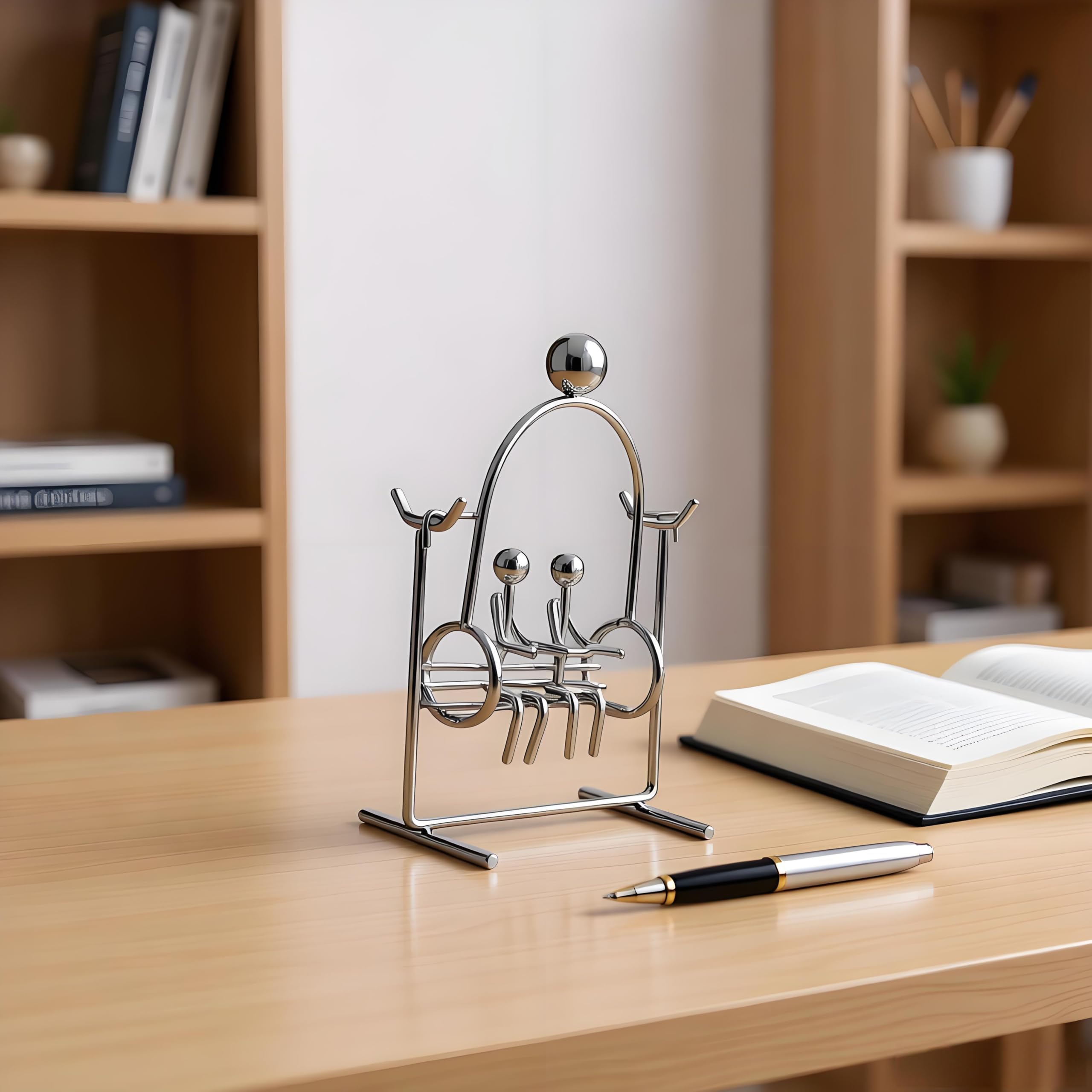 MagicTech Steel Balance Toy Kinetic Art Desk Decor - Stainless Steel Pendulum Physics Toy, Stress Relief