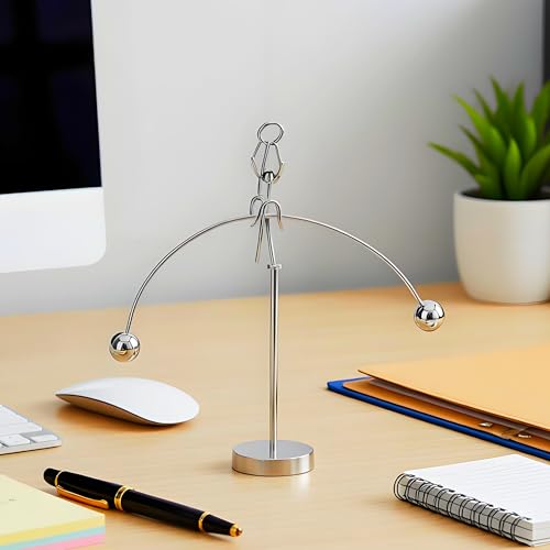 MagicTech Steel Balance Toy – Kinetic Desk Sculpture with Perpetual Motion (2-3 Minutes)