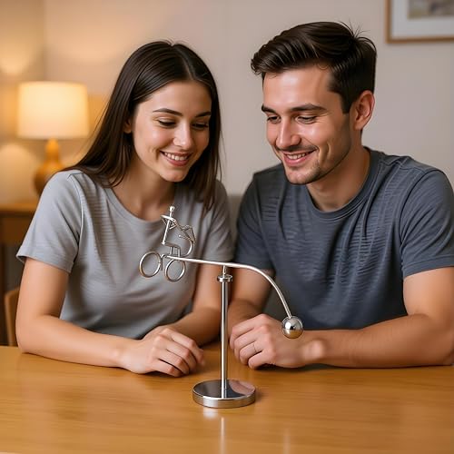 MagicTech Steel Balance Tumbler Kinetic Art Toy – Perpetual Motion Desk Decor PH03