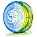 MAGICYOYO D1 CHZ Responsive Looping Yoyo for Beginners – Durable PC Plastic 2A Yoyo with Starburst Return, Blue-Yellow Gradient, 6 Extra Strings