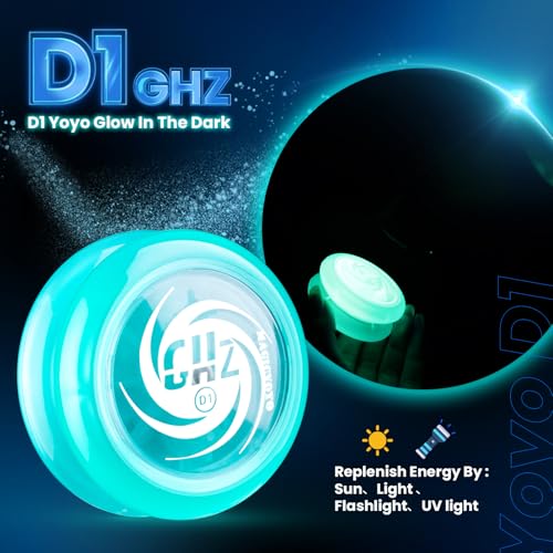 MAGICYOYO D1 GHZ Glow-in-the-Dark Looping Yoyo - Responsive Auto-Return for Beginners – Includes 6 Strings