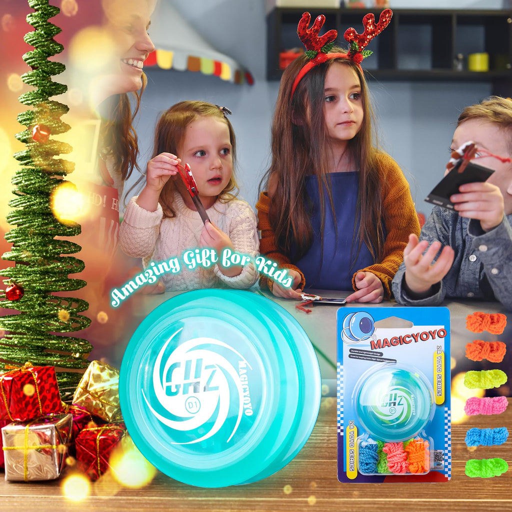 MAGICYOYO D1 GHZ Glow-in-the-Dark Looping Yoyo - Responsive Auto-Return for Beginners – Includes 6 Strings