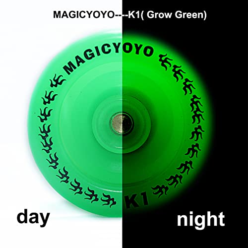 MAGICYOYO K1 Glow-in-the-Dark Responsive Yoyo for Beginners – Green with Accessories Kit