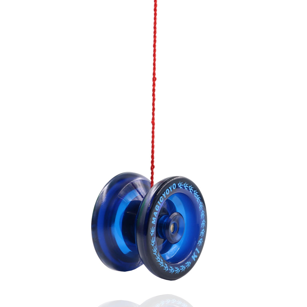 MAGICYOYO K1 Responsive Yoyo – Navy Blue, ABS Plastic, with 5 Strings, Bag, Glove, Hubstacks for Beginners & Intermediate
