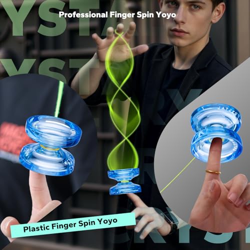 MAGICYOYO K2 Crystal Yoyo for Kids & Beginners – Durable PC Plastic, Finger Spin Hub, Responsive, 12 Strings, Glove & Bag (Crystal Blue)