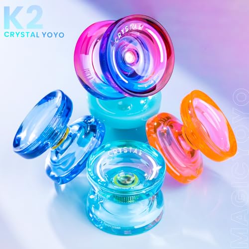 MAGICYOYO K2 Plus Crystal Orange Yoyo – Responsive & Unresponsive for Beginners and Pros